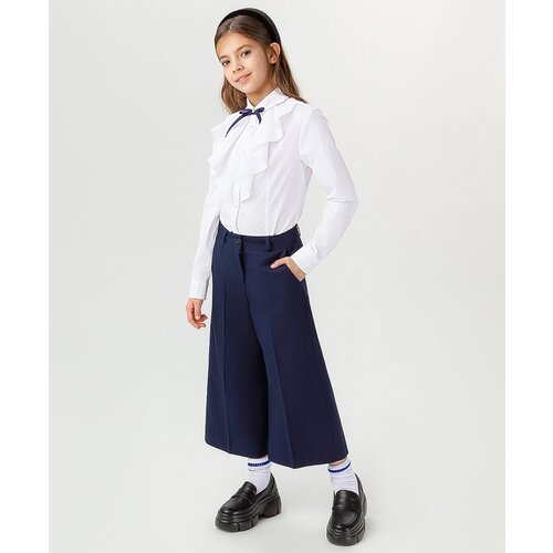Купить Школьные брюки Button Blue, размер 122, синий
Классические брюки-кюлоты синего ц...