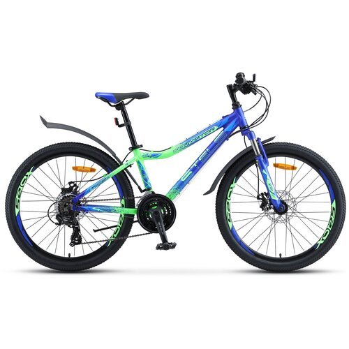 Купить Подростковый велосипед STELS Navigator 450 MD 24" V030 Синий/неоновый_зелёный (т...