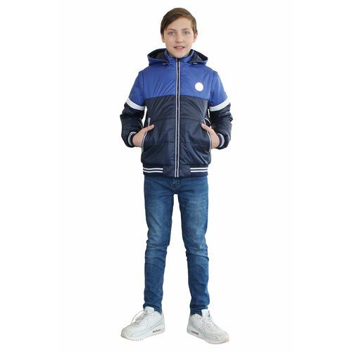 Купить Куртка Эврика, размер 152-76-63, синий
Куртка-трансформер для мальчика.<br>Рукав...