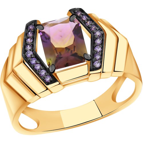 Купить Кольцо Diamant online, золото, 585 проба, фианит, аметрин, размер 17.5
<p>В наше...