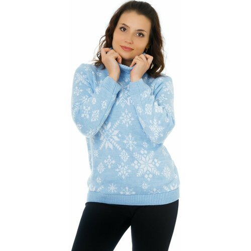 Купить Свитер Rovental, размер 54, голубой, белый
Стильный шерстяной свитер с хомутом п...