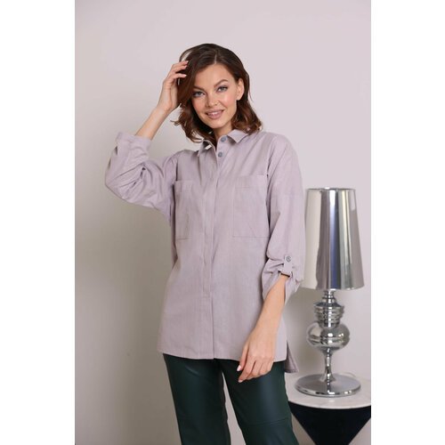 Купить Блуза Looklikecat, размер 50/52, серый
<p><br> Рубашка в стиле oversize. Прямой...