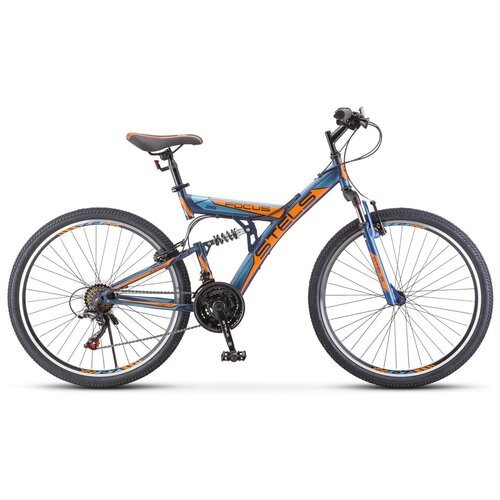 Купить Велосипед двухподвес Focus V 26" 18-sp , размер рамы/цвет; 18" Тёмно-синий/оранж...