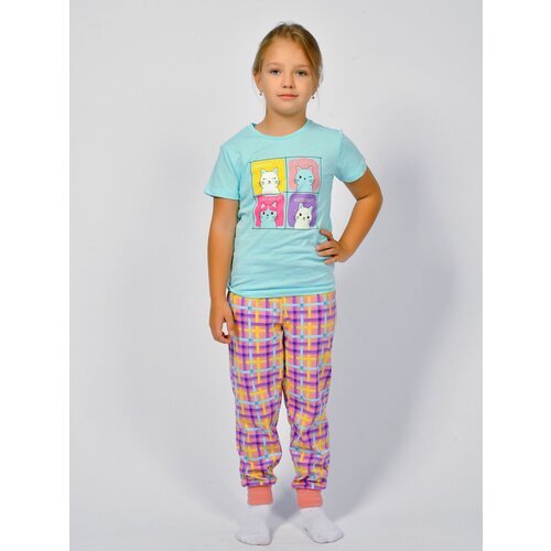 Купить Пижама Let's Go, размер 116, зеленый, розовый
Пижама для девочки, состоящая из ф...