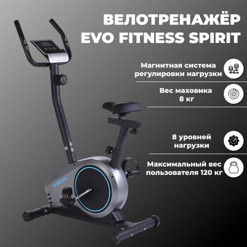 Купить Вертикальный велотренажер Evo Fitness Spirit, черный/серый
Описание появится поз...