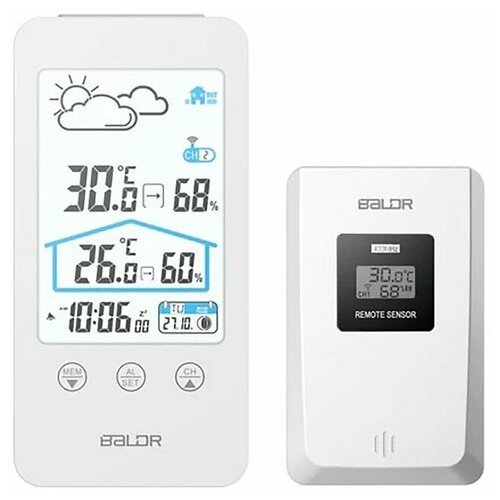 Купить BALDR B0201WST2H2-WHITE Метеостанция c показаниями температуры и влажности внутр...