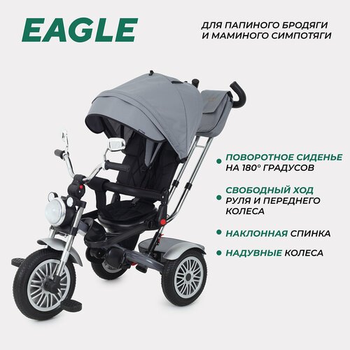 Купить Велосипед детский трехколесный с родительской ручкой MOWBaby EAGLE (Grey)
Детски...