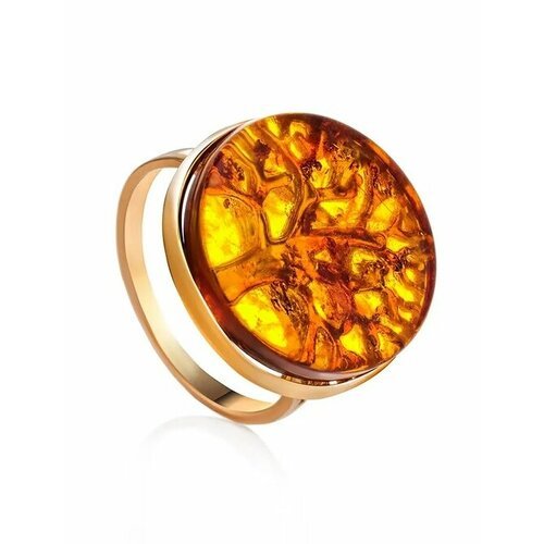 Купить Кольцо, янтарь, безразмерное, золотой, коричневый
Эффектное кольцо из , украшенн...