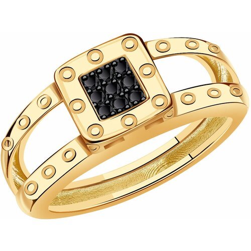 Купить Кольцо обручальное Diamant online, желтое золото, 585 проба, фианит, размер 17
Д...