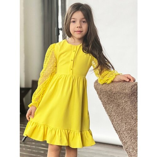 Купить Платье Бушон, размер 140-146, желтый
Платье для девочки нарядное бушон ST52, цве...