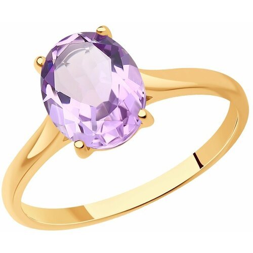 Купить Кольцо Diamant online, золото, 585 проба, аметист, размер 18.5
<p>В нашем интерн...