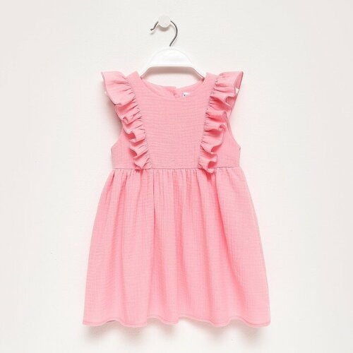 Купить Платье детское с рюшей KAFTAN "Муслин", р 26 (80-86см), розовый
Длина изделия по...