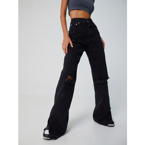 Купить Джинсы широкие FEELZ, размер 28, черный
Модные джинсы широкие с завышенной талие...