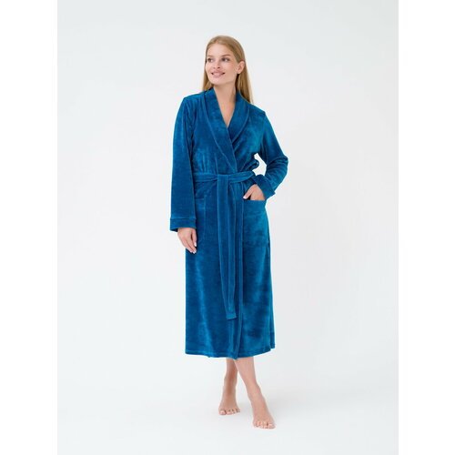 Купить Халат РОСХАЛАТ, размер 50-52, бирюзовый
Уютный женский велюровый халат с поясом...
