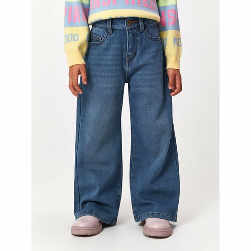 Купить Джинсы Acoola, размер 104, синий
Утепленные джинсы для девочек Wide leg fit выпо...