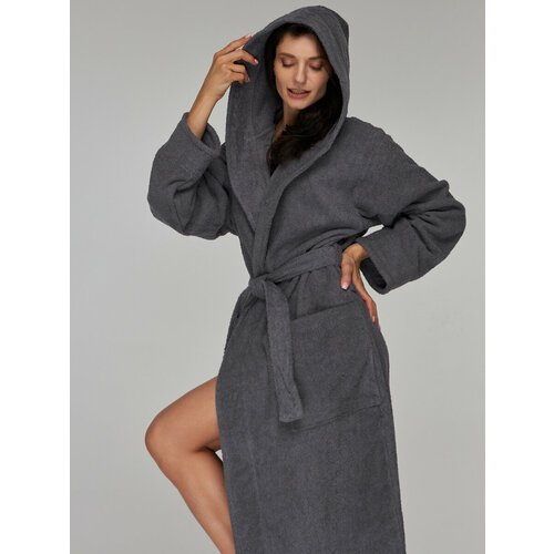 Купить Халат , размер 42/44, серый
Женский махровый халат с капюшоном изготовлен из 100...