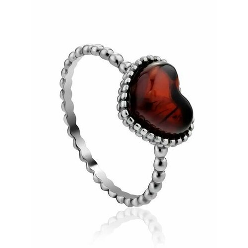 Купить Кольцо, янтарь, безразмерное, бордовый, серебряный
Тонкое кольцо из , украшенное...