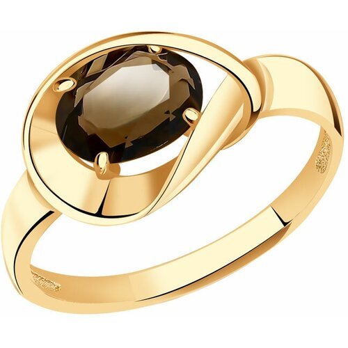Купить Кольцо Diamant online, золото, 585 проба, раухтопаз, размер 18.5
<p>В нашем инте...