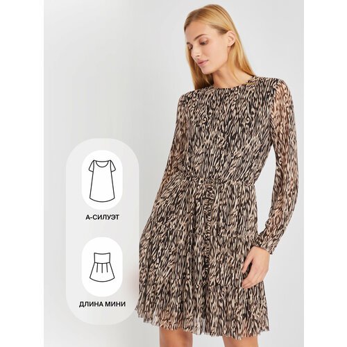 Купить Платье Zolla, размер XL, бежевый
Короткое женское платье из полупрозрачного сетч...