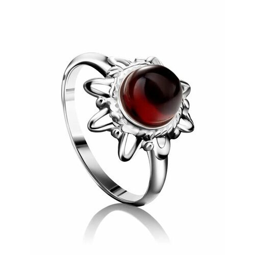 Купить Кольцо, янтарь, безразмерное, бордовый, серебряный
Лёгкое кольцо с натуральным б...