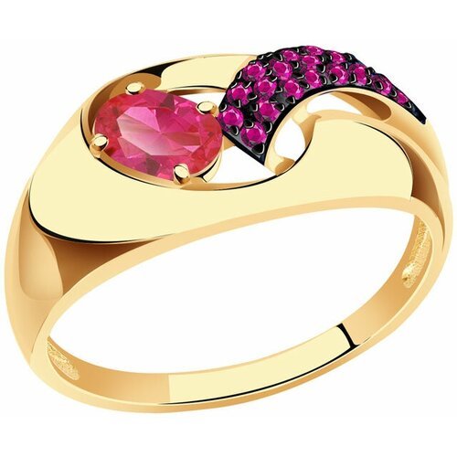 Купить Кольцо Diamant online, золото, 585 проба, фианит, корунд, размер 17.5
<p>В нашем...
