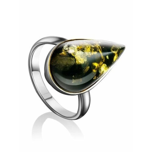 Купить Кольцо, янтарь, безразмерное, зеленый, серебряный
Стильное кольцо «Импульс» из и...