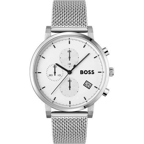 Купить Наручные часы BOSS, серебряный
Мужские стильные часы на стальном браслете с секу...