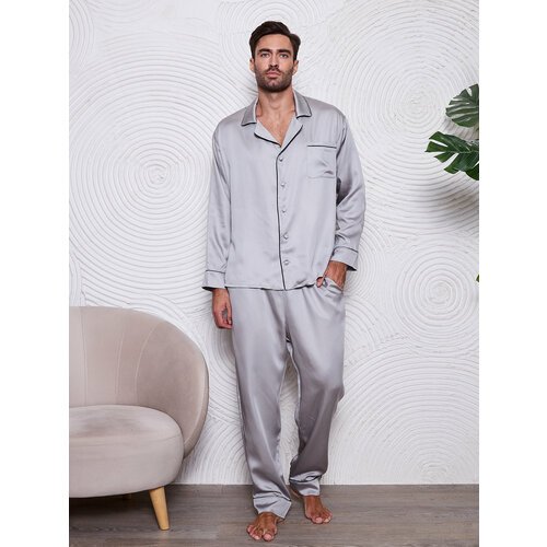 Купить Пижама Малиновые сны, размер 54, серый
Стильный пижамный костюм с брюками и руба...