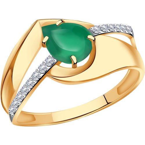 Купить Кольцо Diamant online, золото, 585 проба, фианит, агат, размер 19
<p>В нашем инт...