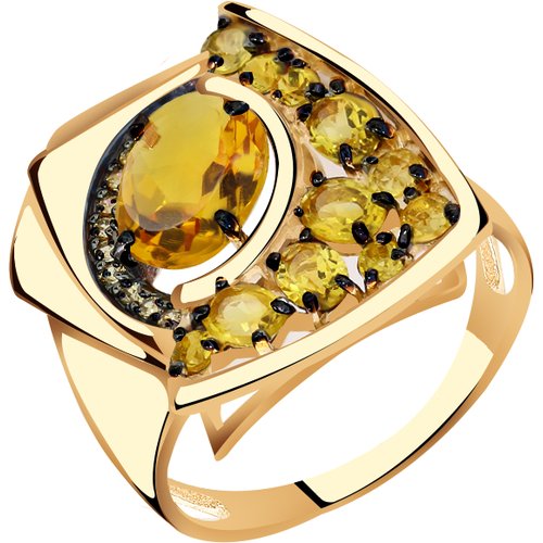 Купить Кольцо Diamant online, золото, 585 проба, фианит, цитрин, размер 17.5
<p>В нашем...