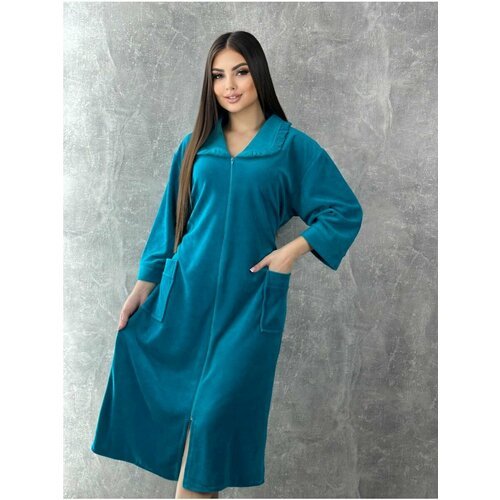 Купить Халат , размер 52, голубой
Халат женский велюровый - идеальная одежда для комфор...