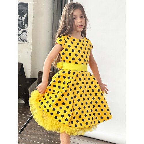 Купить Платье Бушон, размер 104-110, желтый
Платье для девочки нарядное бушон ST10, сти...