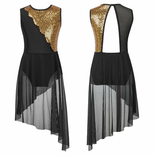 Купить Платье танцевальное, размер 134-140, черный, золотой
Купальник для выстплений по...