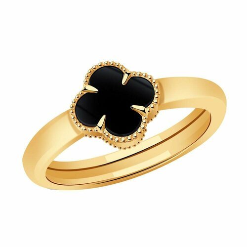 Купить Кольцо Diamant online, красное золото, 585 проба, оникс, размер 18, черный
<p>В...