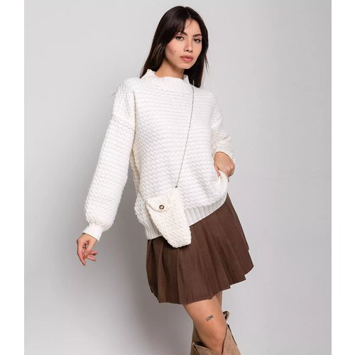 Купить Свитер DommoD, размер 46-50, бежевый, белый
Женский свитер оверсайз для стильног...