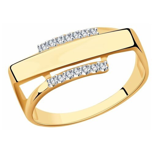 Купить Кольцо обручальное Diamant online, золото, 585 проба, фианит, размер 17.5
В наше...