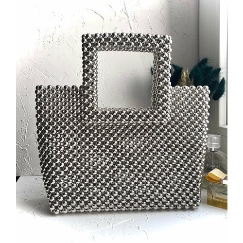 Купить Сумка , фактура плетеная, серебряный
Плетеная сумка из бусин: стиль и функционал...