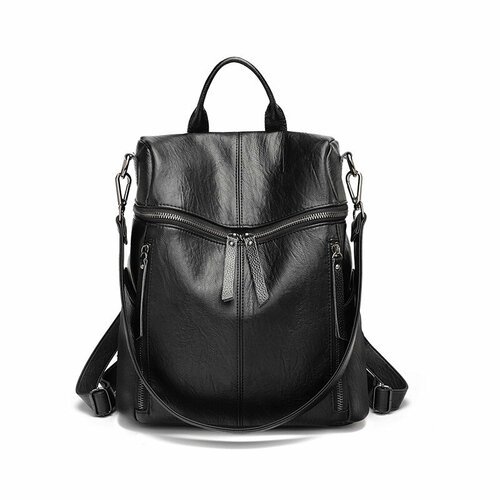Купить Рюкзак сумка-рюкзак из натуральной кожи для мам, фактура гладкая, черный
Женский...