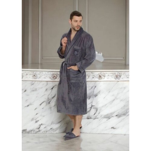 Купить Халат Maison D'or, размер XL, серый
Классический мужской халат ведущего турецког...