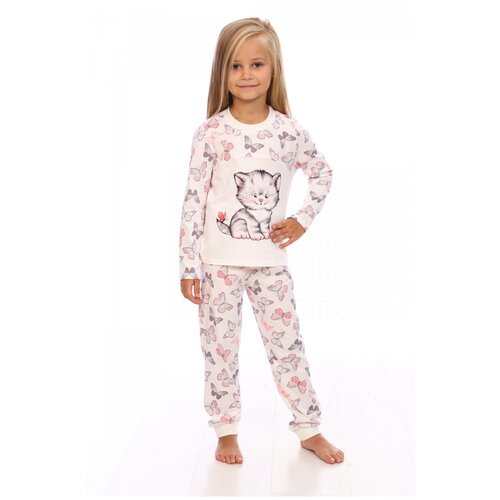 Купить Пижама Милаша, размер 128, серый, розовый
Пижама для девочки со штанами, с принт...