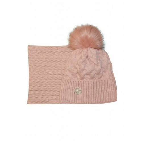 Купить Шапка ANEGORKA, размер 54, розовый
Комплект шапка+снуд Снежинка для девочки - эт...