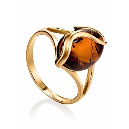 Купить Кольцо, янтарь, безразмерное, золотой, коричневый
Изящное кольцо из и тёплого со...