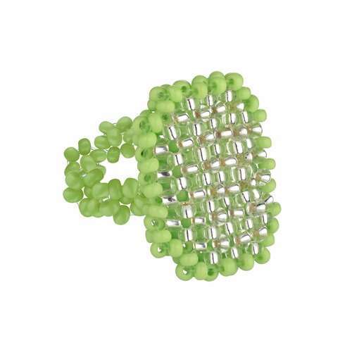 Купить Кольцо HIAYNDERFYT, бесцветный, зеленый
Кольцо из бисера ручной работы на суперп...