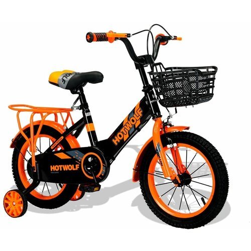 Купить Велосипед для детей и подростков Hotwolf с корзиной и багажником оранж 12
Велоси...
