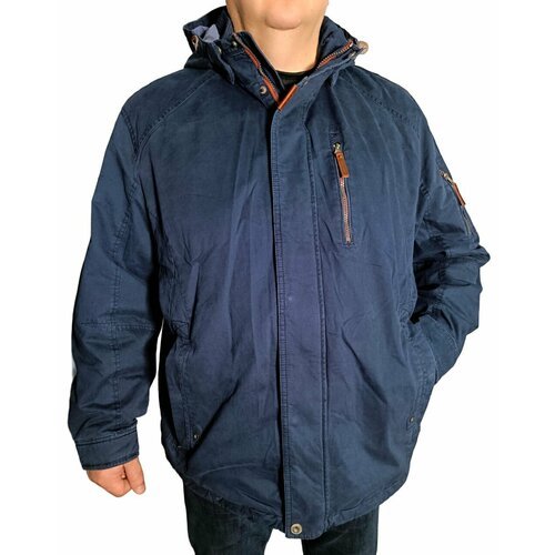Купить Парка , размер 64, синий
Мужская куртка парка свободного кроя со съемным капюшон...