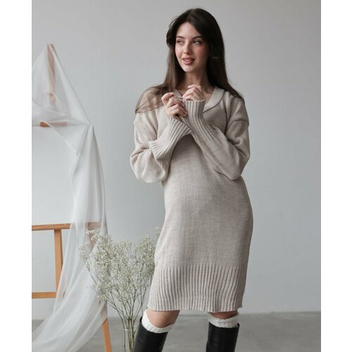 Купить Платье Tory TM, размер 42/48, бежевый
Платье вязаное свитер с длинным рукавом -...