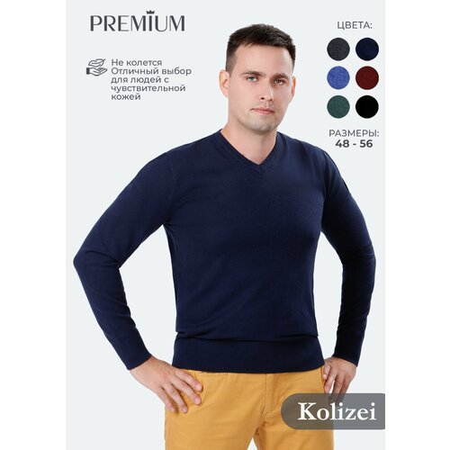 Купить Пуловер , размер XXXL, синий
Хит сезона – тёплый модный классический свитер с в-...