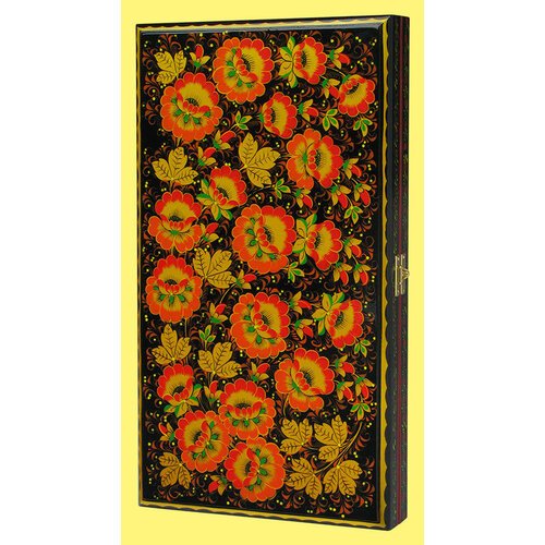 Купить Нарды Хохлома
Ручная роспись с стиле хохлома, черный фон и жёлто-красные цветы....
