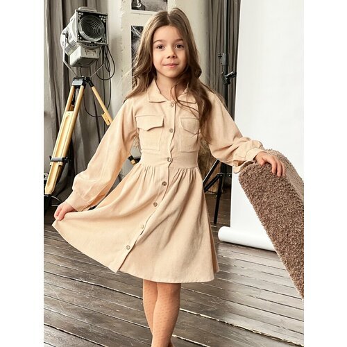 Купить Платье Бушон, размер 110-116, бежевый
Платье для девочки школьное бушон ST73, цв...