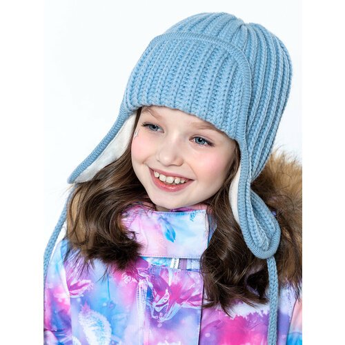 Купить Шапка NIKASTYLE, размер 54, голубой
Двойная зимняя шапка-ушанка для девочки «Теп...